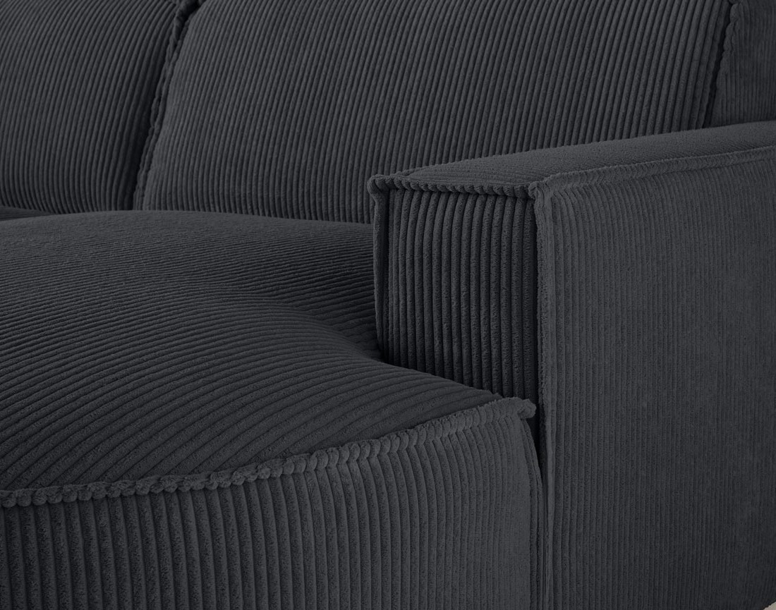 Canapé d'angle droit 4 places en velours côtelé Spiaggia