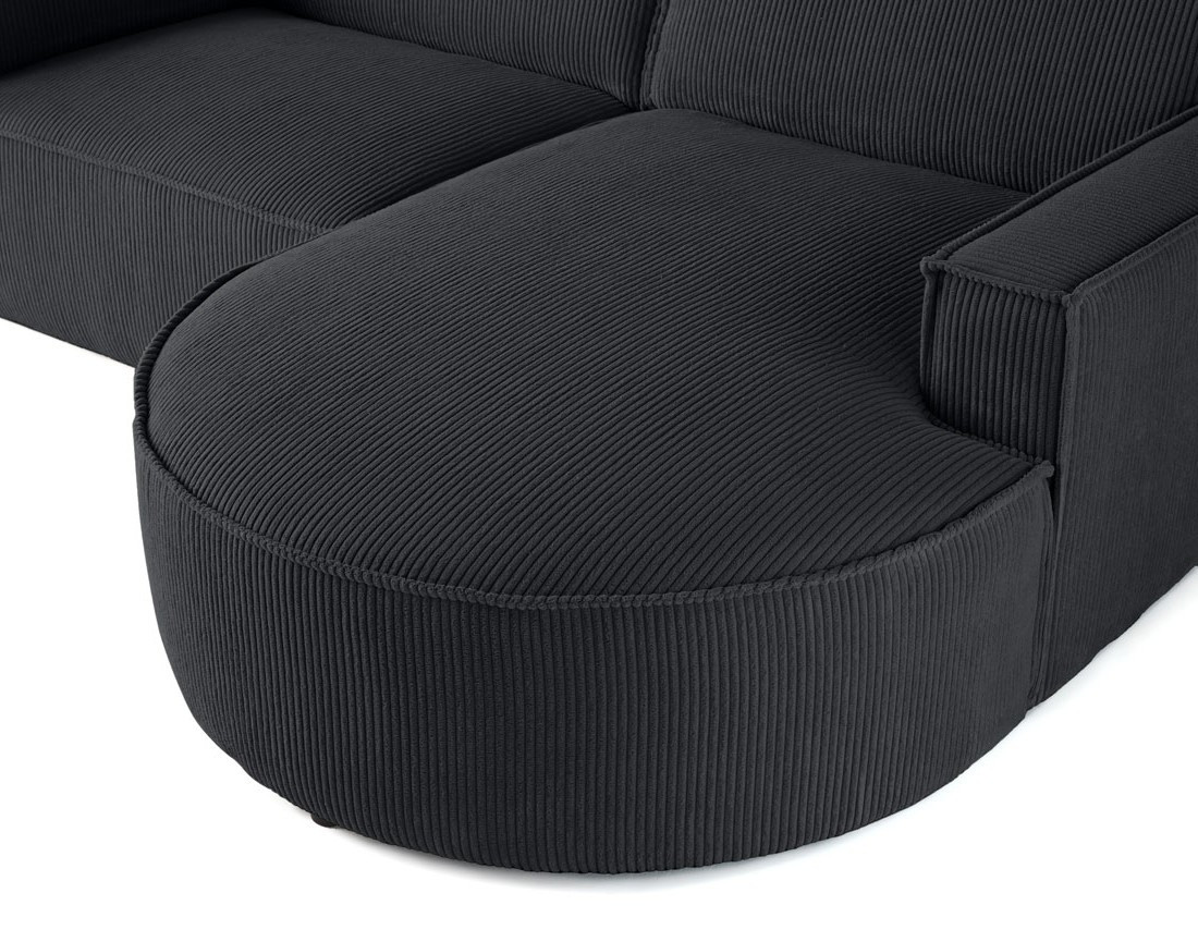 Canapé d'angle droit 4 places en velours côtelé Spiaggia