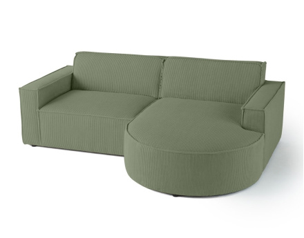 Canapé d'angle droit 4 places en velours côtelé Spiaggia