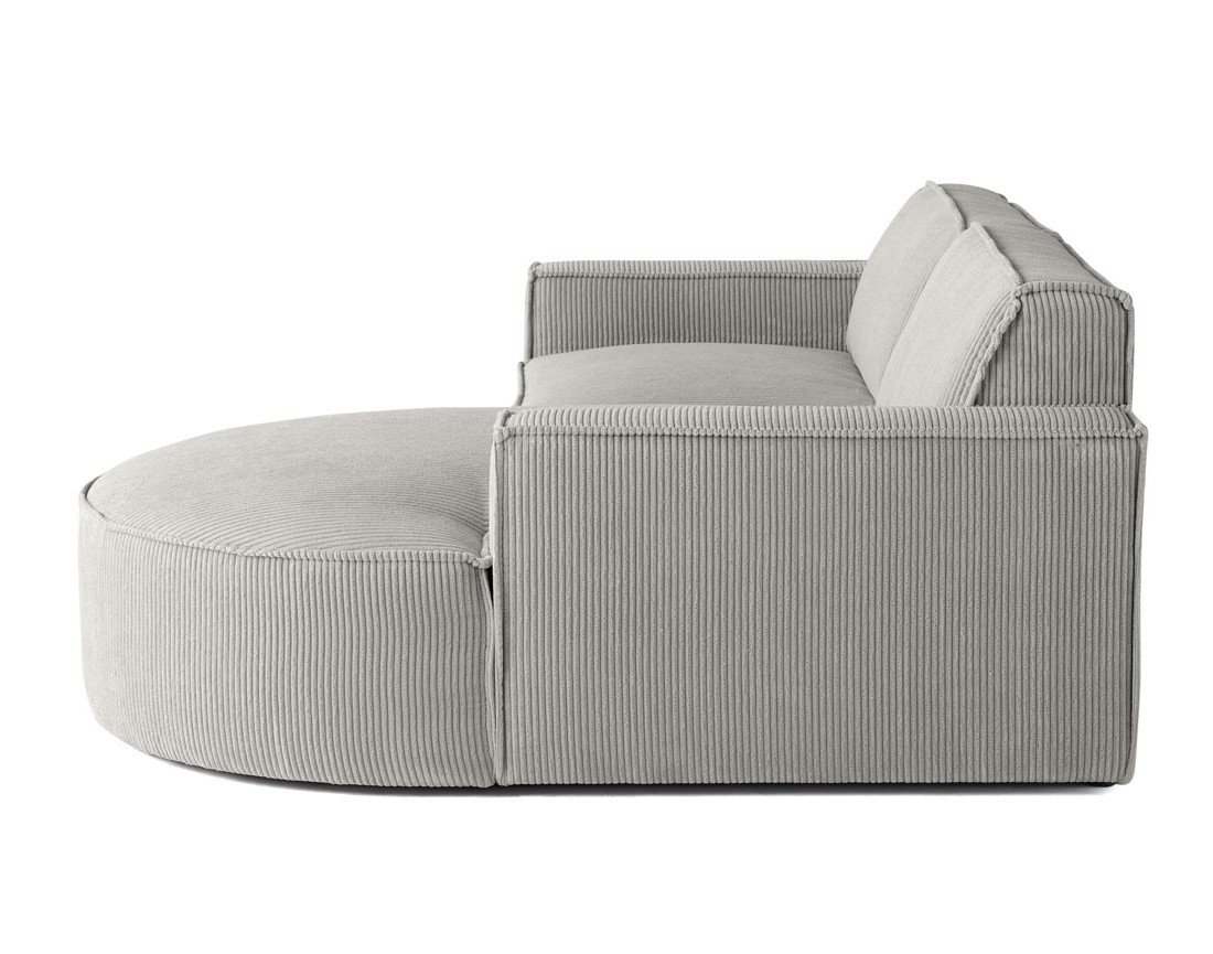 Canapé d'angle droit 4 places en velours côtelé Spiaggia