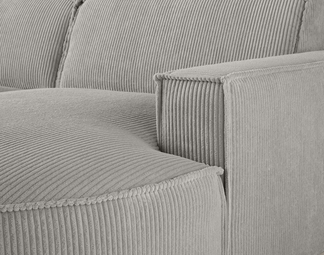 Canapé d'angle droit 4 places en velours côtelé Spiaggia