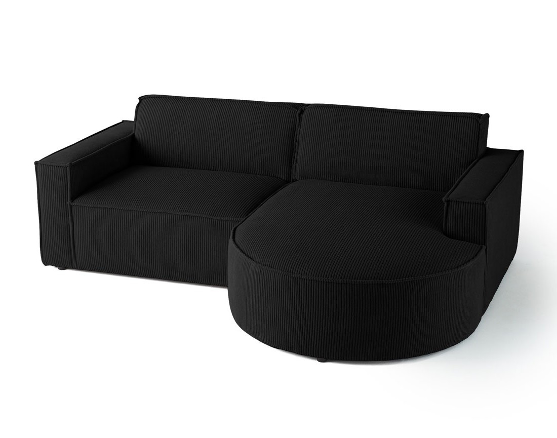 Canapé d'angle droit 4 places en velours côtelé Spiaggia
