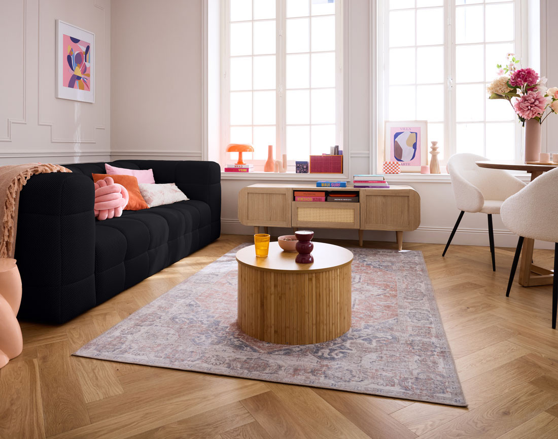 Canapé 3 places en tissu mailles 3D Suzano