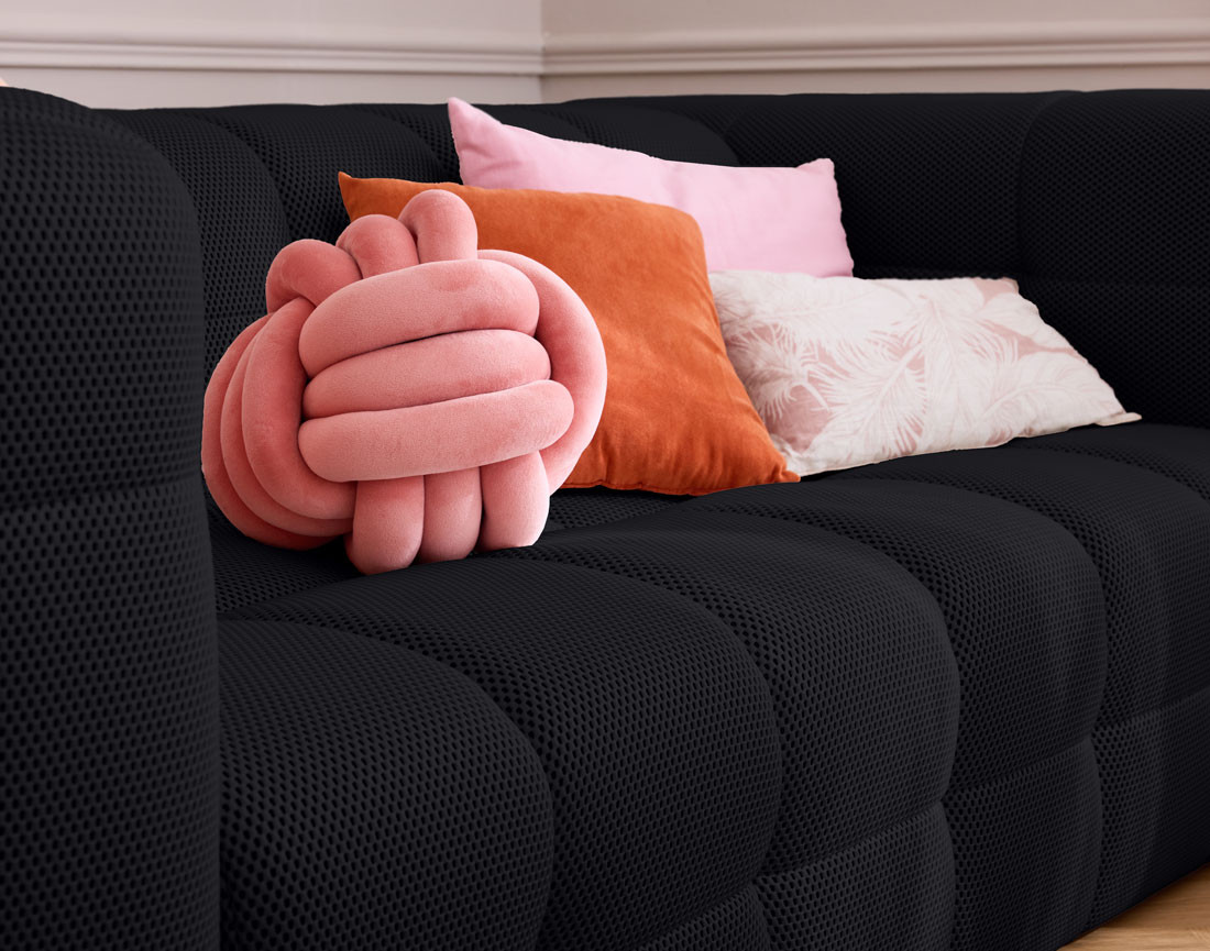 Canapé 3 places en tissu mailles 3D Suzano