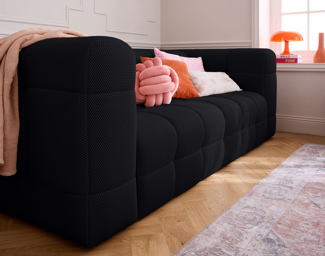 Canapé 3 places en tissu mailles 3D Suzano