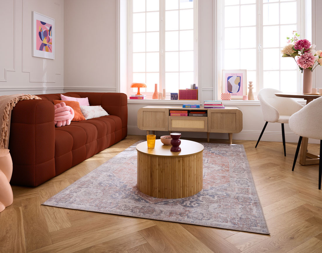 Canapé 3 places en tissu mailles 3D Suzano