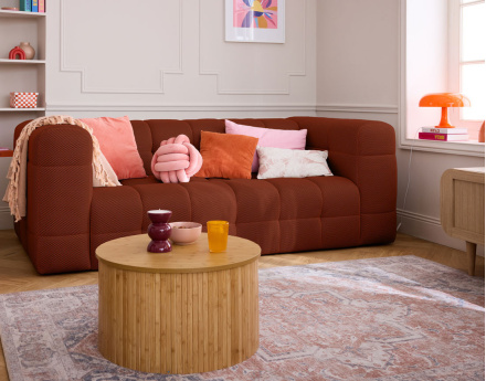 Canapé 3 places en tissu mailles 3D Suzano