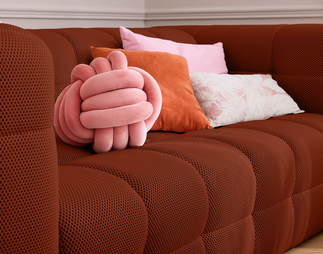 Canapé 3 places en tissu mailles 3D Suzano