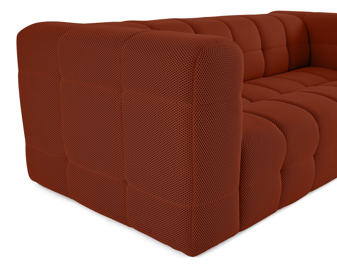 Canapé 3 places en tissu mailles 3D Suzano