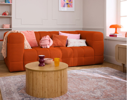 Canapé 3 places en tissu mailles 3D Suzano