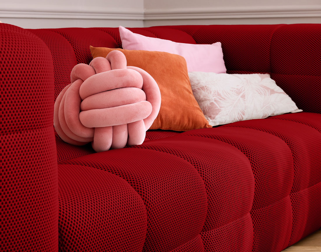 Canapé 3 places en tissu mailles 3D Suzano