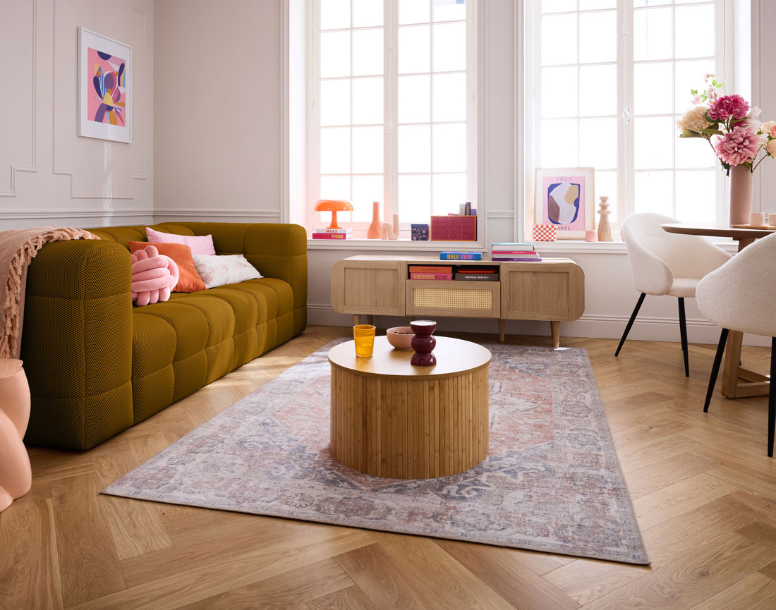 Canapé 3 places en tissu mailles 3D Suzano