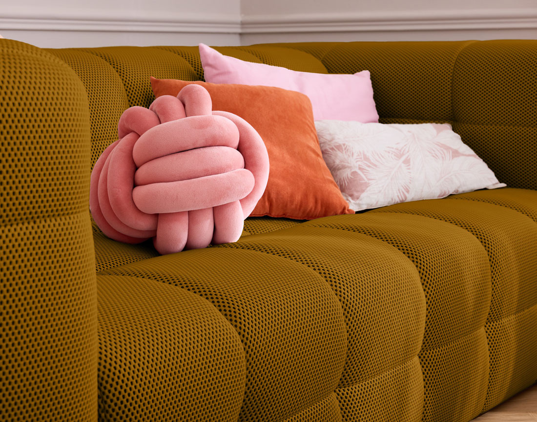 Canapé 3 places en tissu mailles 3D Suzano