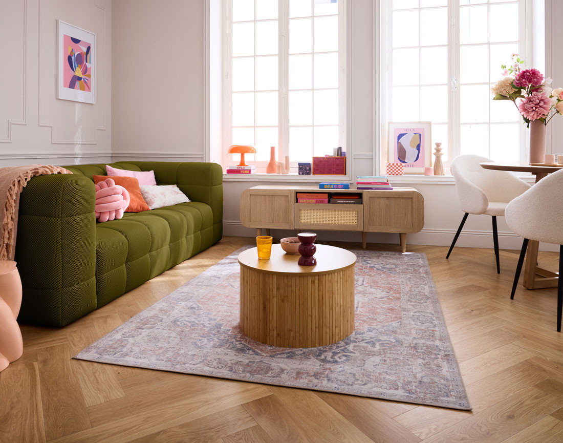 Canapé 3 places en tissu mailles 3D Suzano