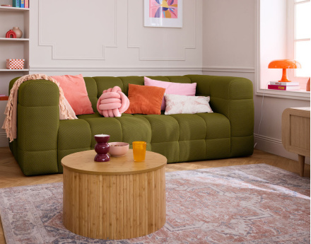 Canapé 3 places en tissu mailles 3D Suzano