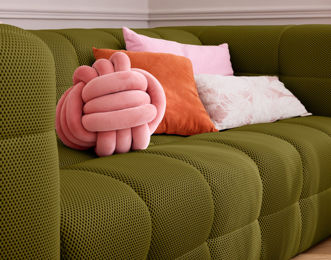 Canapé 3 places en tissu mailles 3D Suzano