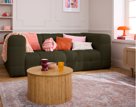 Canapé 3 places en tissu mailles 3D Suzano