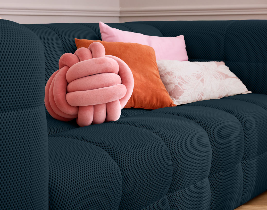 Canapé 3 places en tissu mailles 3D Suzano