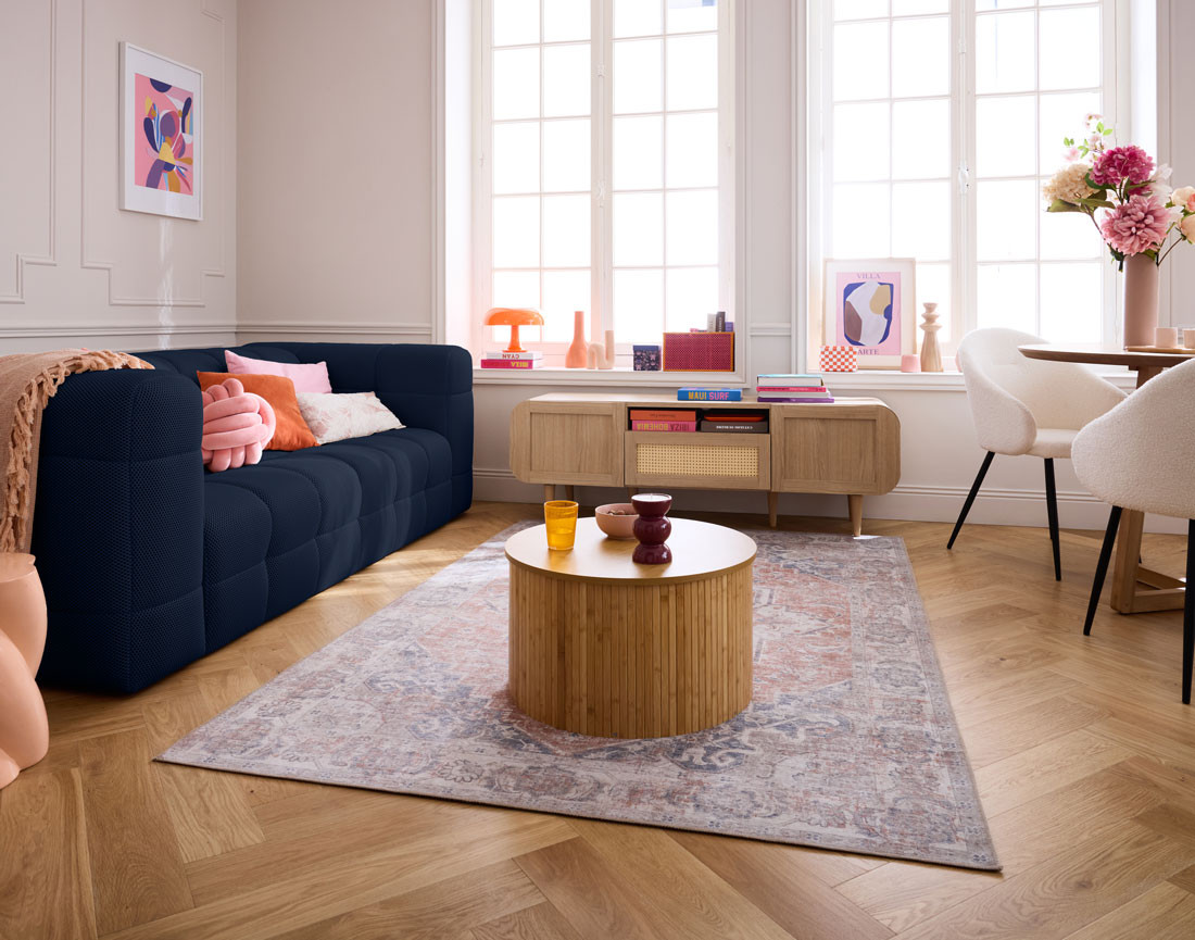 Canapé 3 places en tissu mailles 3D Suzano