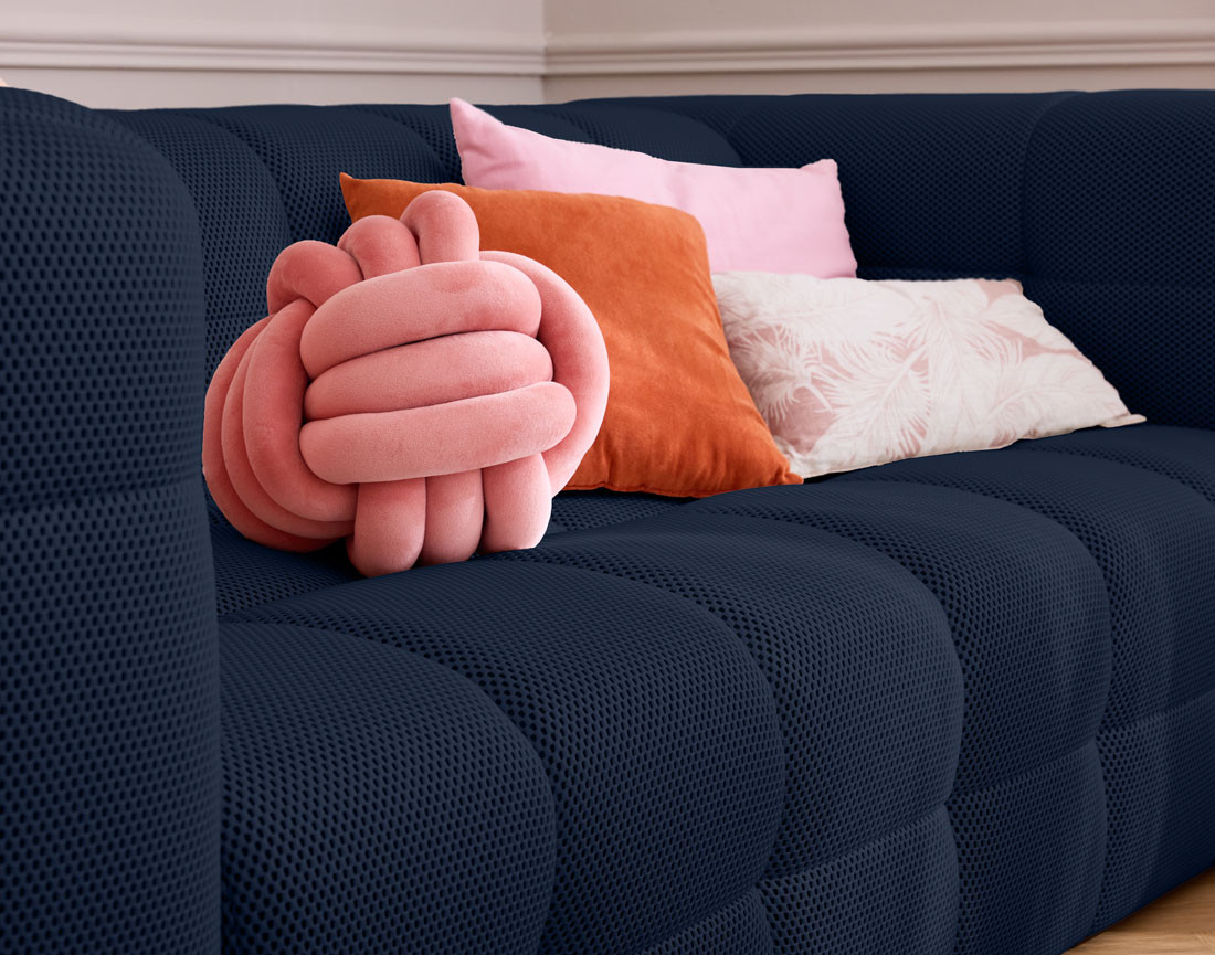 Canapé 3 places en tissu mailles 3D Suzano