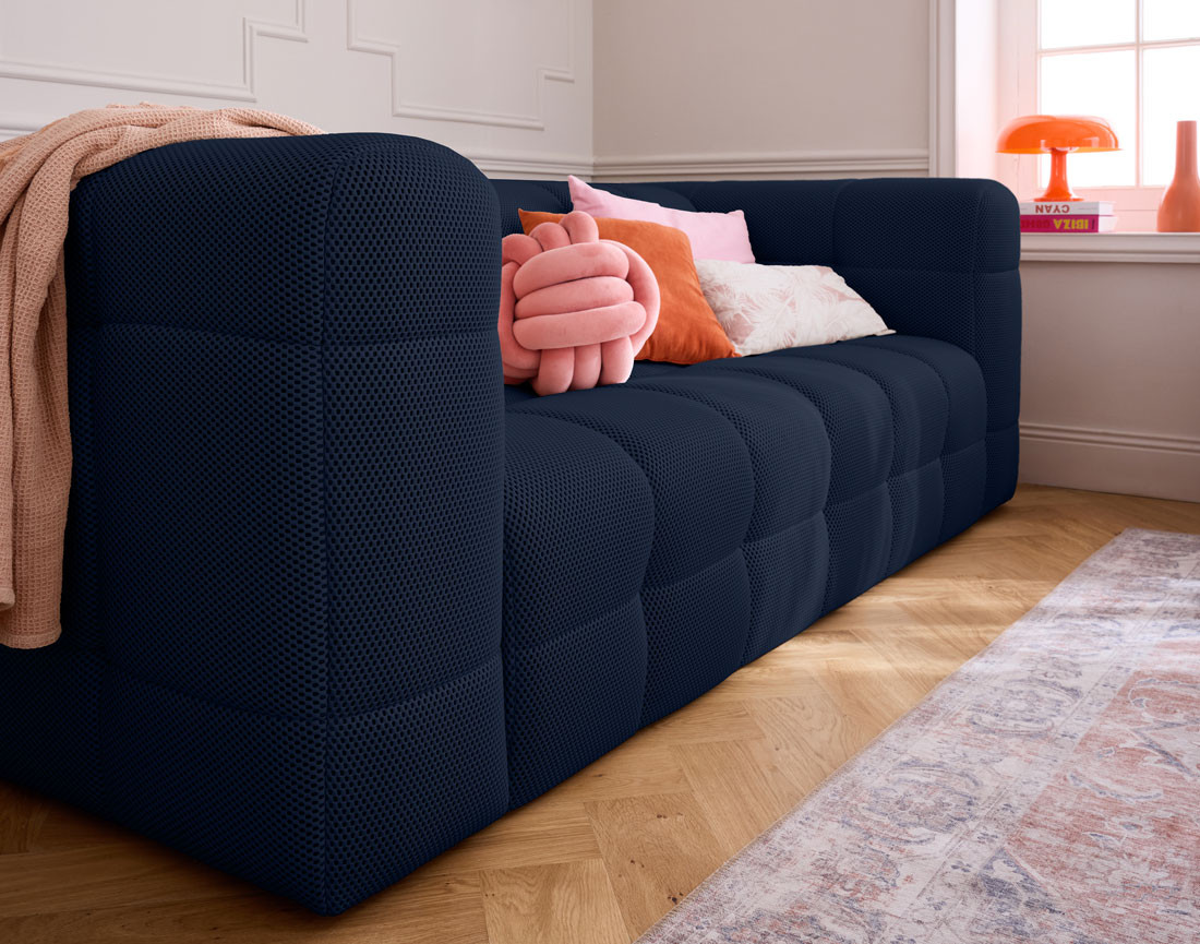 Canapé 3 places en tissu mailles 3D Suzano