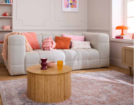 Canapé 3 places en tissu mailles 3D Suzano