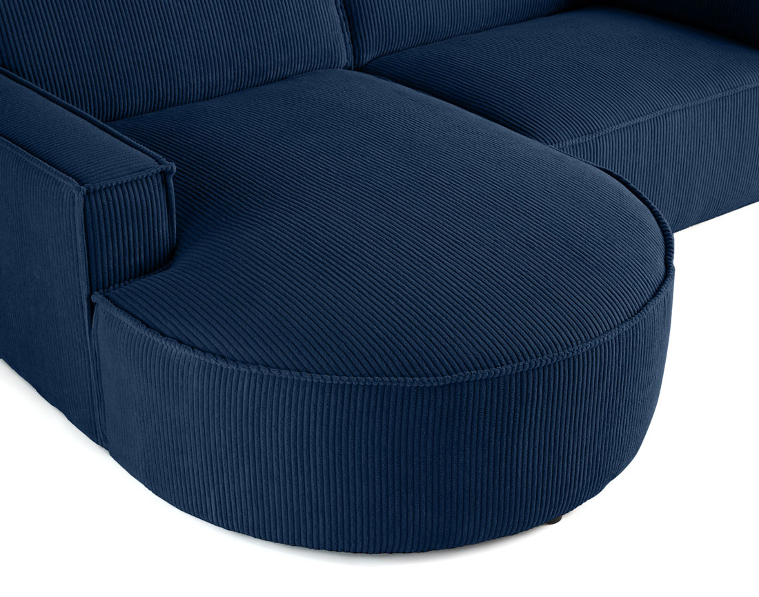 Canapé d'angle gauche 4 places en velours côtelé Spiaggia