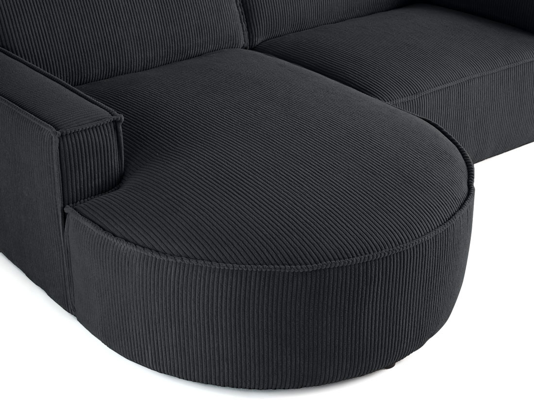 Canapé d'angle gauche 4 places en velours côtelé Spiaggia