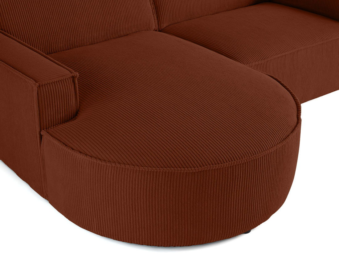 Canapé d'angle gauche 4 places en velours côtelé Spiaggia