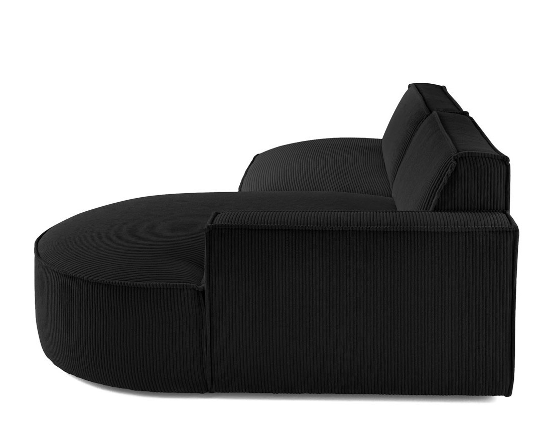 Canapé d'angle droit aux formes arrondies 4 places en velours côtelé Spiaggia