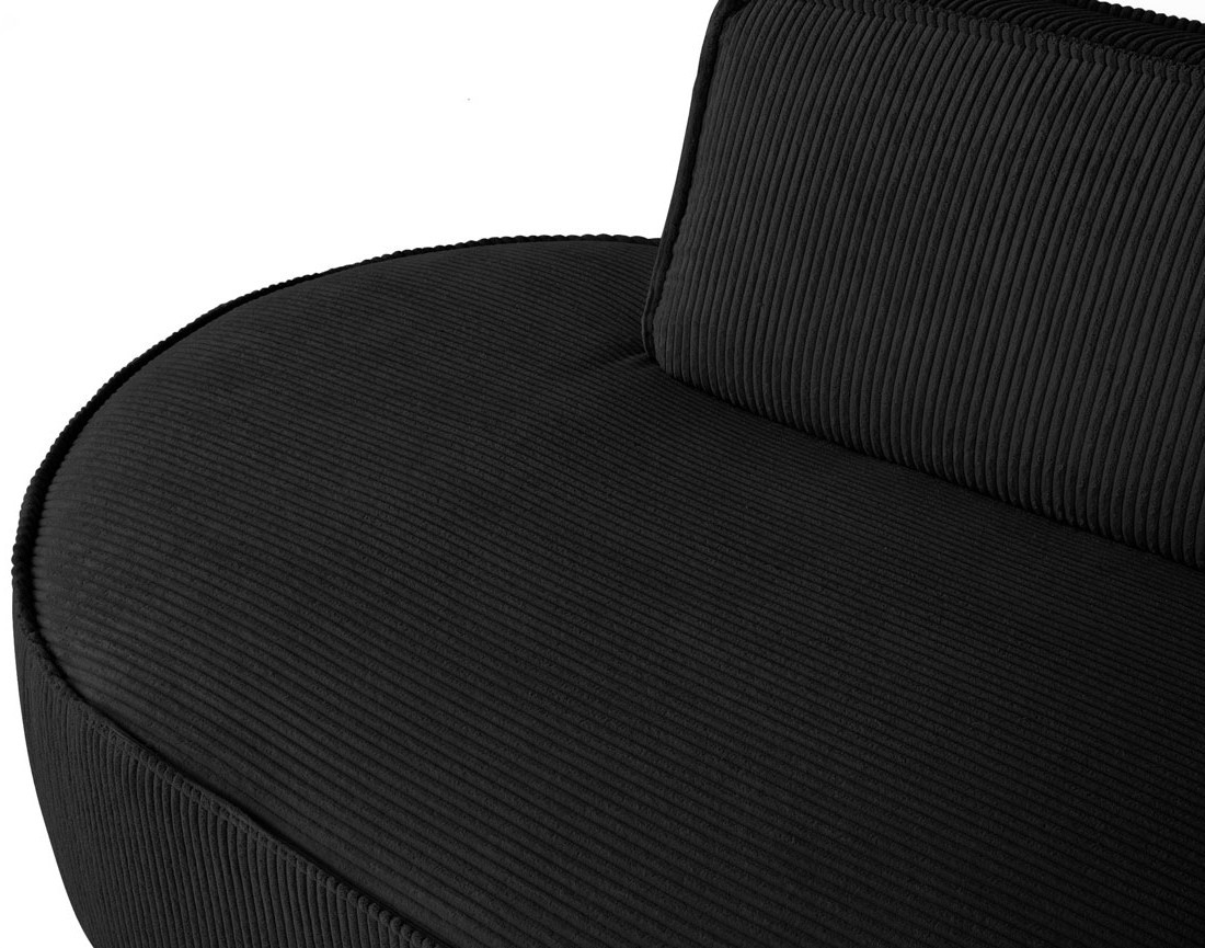 Canapé d'angle droit aux formes arrondies 4 places en velours côtelé Spiaggia