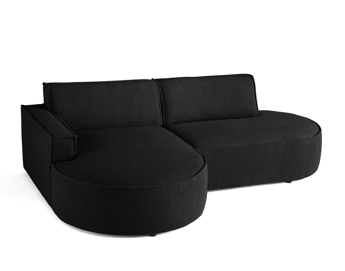 Canapé d'angle gauche aux formes arrondies 4 places en velours côtelé Spiaggia