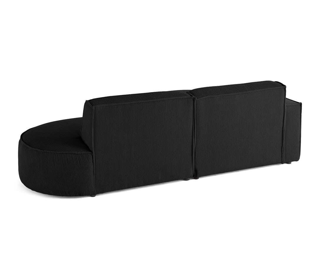 Canapé d'angle gauche aux formes arrondies 4 places en velours côtelé Spiaggia