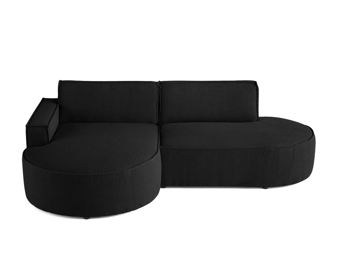Canapé d'angle gauche aux formes arrondies 4 places en velours côtelé Spiaggia