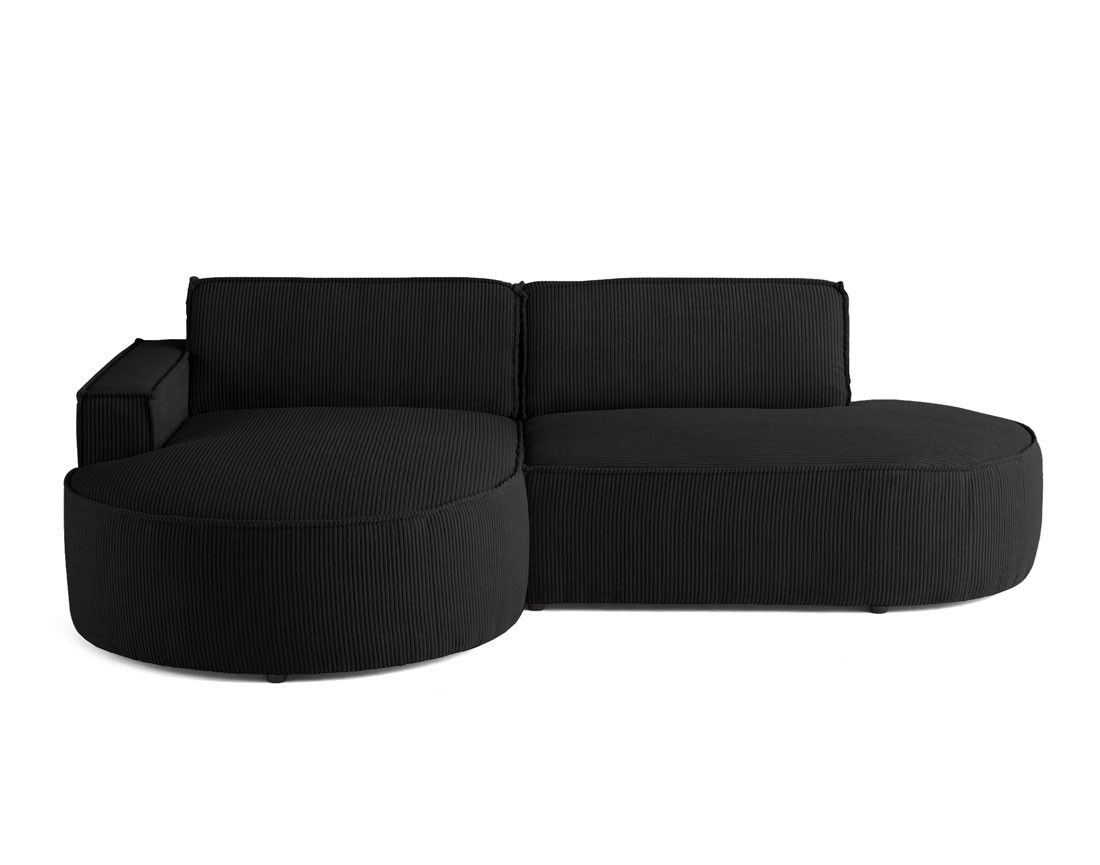 Canapé d'angle gauche aux formes arrondies 4 places en velours côtelé Spiaggia