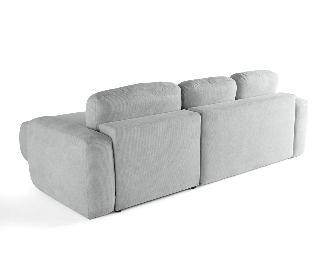 Canapé d'angle convertible, coffre 4 places en tissu texturé Sorrente