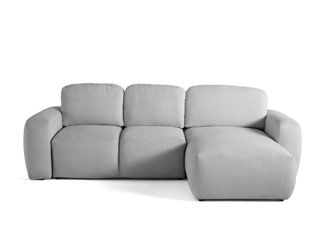 Canapé d'angle convertible, coffre 4 places en tissu texturé Sorrente