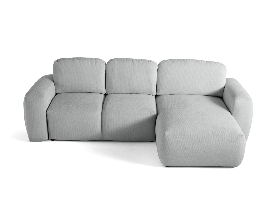 Canapé d'angle convertible, coffre 4 places en tissu texturé Sorrente