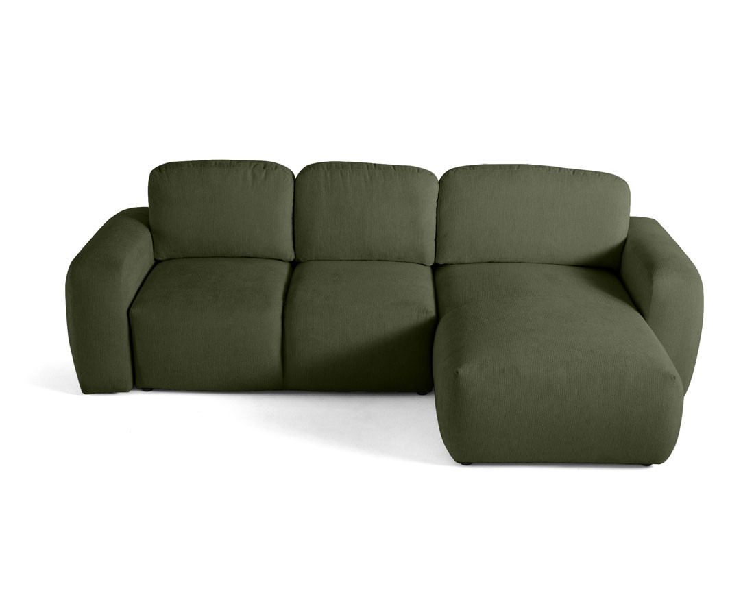 Canapé d'angle convertible, coffre 4 places en tissu texturé Sorrente