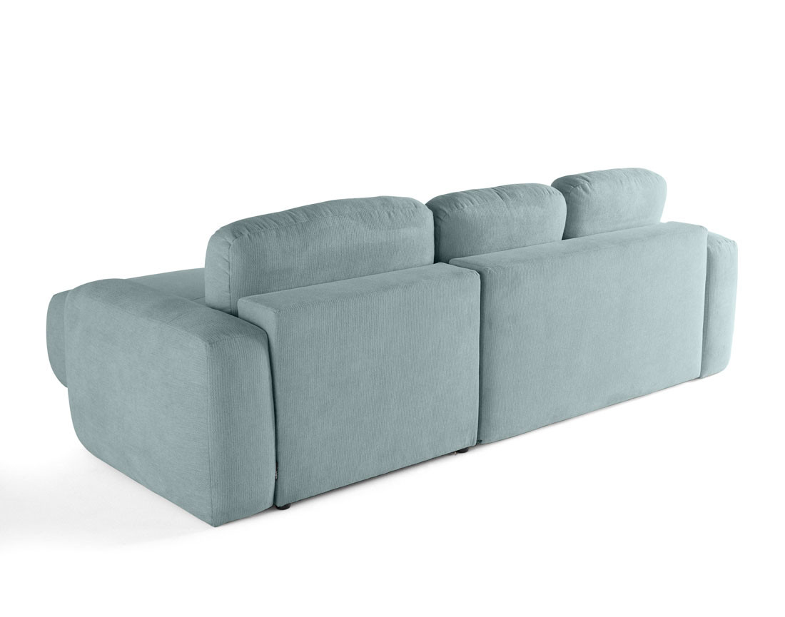 Canapé d'angle convertible, coffre 4 places en tissu texturé Sorrente