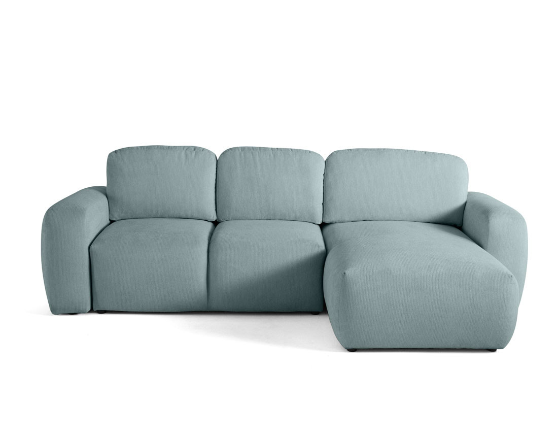 Canapé d'angle convertible, coffre 4 places en tissu texturé Sorrente