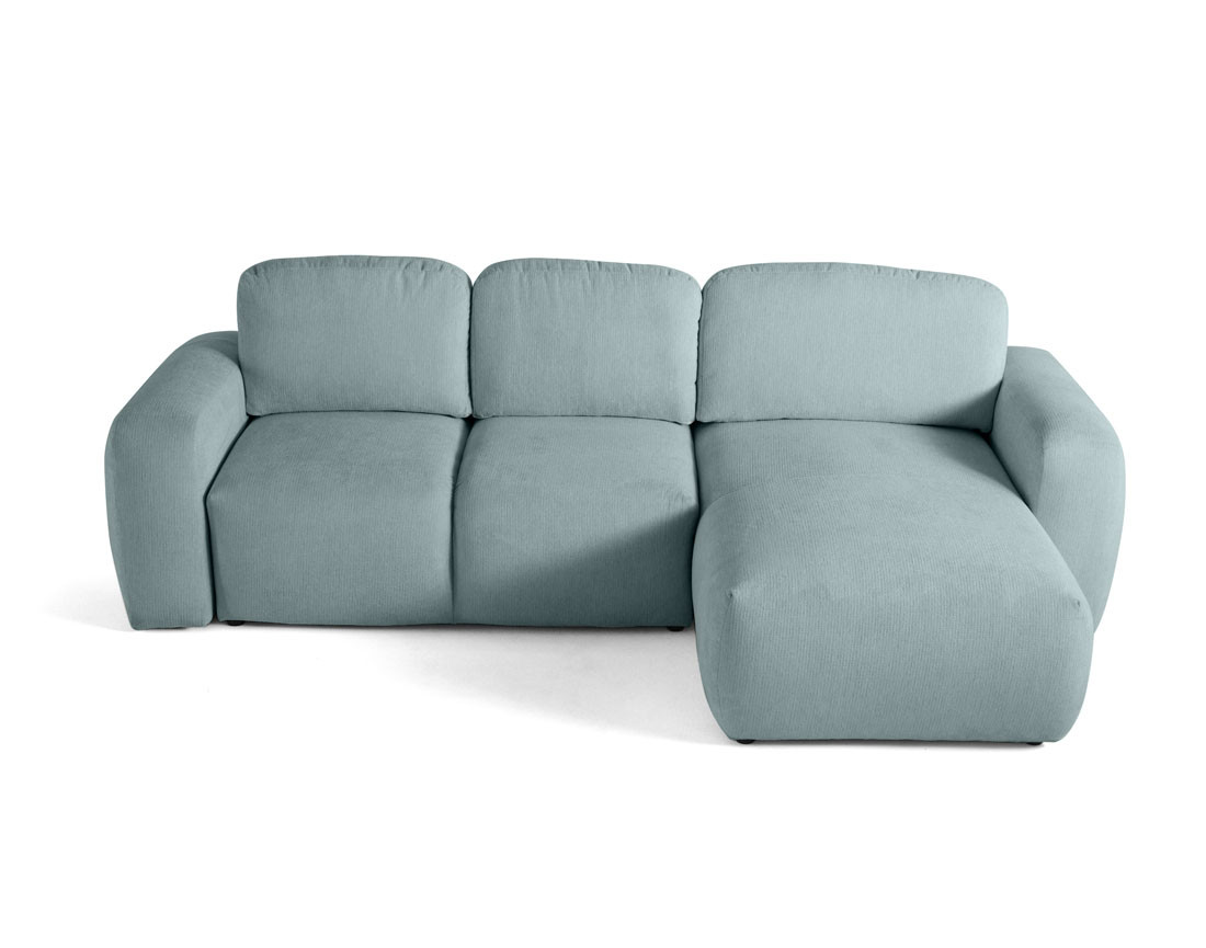 Canapé d'angle convertible, coffre 4 places en tissu texturé Sorrente