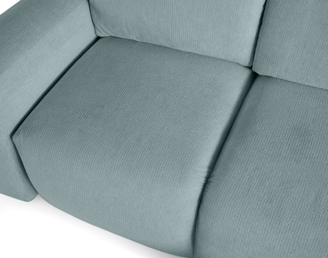 Canapé d'angle convertible, coffre 4 places en tissu texturé Sorrente