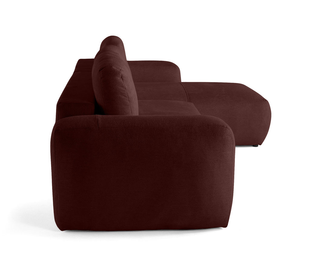 Canapé d'angle convertible, coffre 4 places en tissu texturé Sorrente