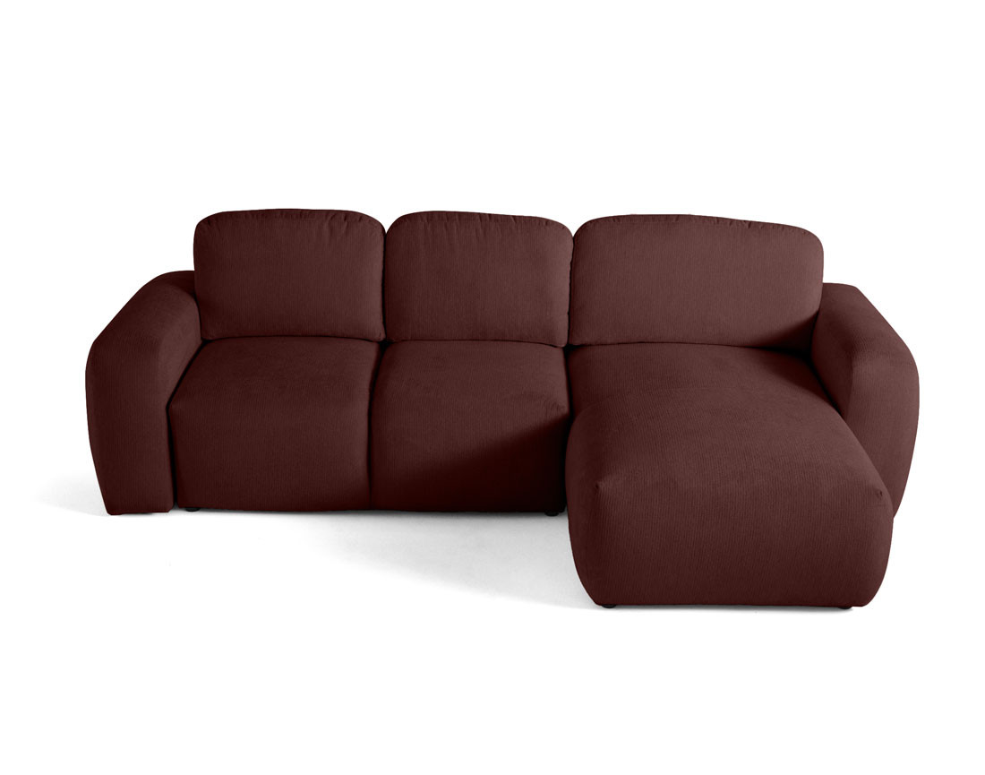 Canapé d'angle convertible, coffre 4 places en tissu texturé Sorrente