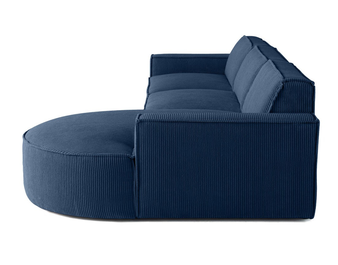 Canapé d'angle droit 5 places en velours côtelé Spiaggia