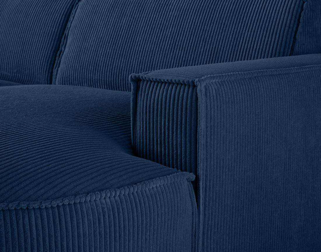 Canapé d'angle droit 5 places en velours côtelé Spiaggia