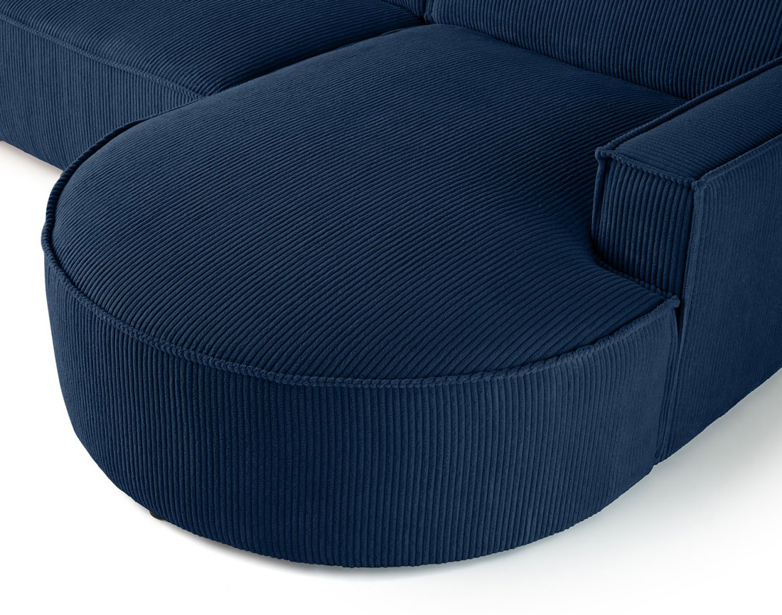 Canapé d'angle droit 5 places en velours côtelé Spiaggia