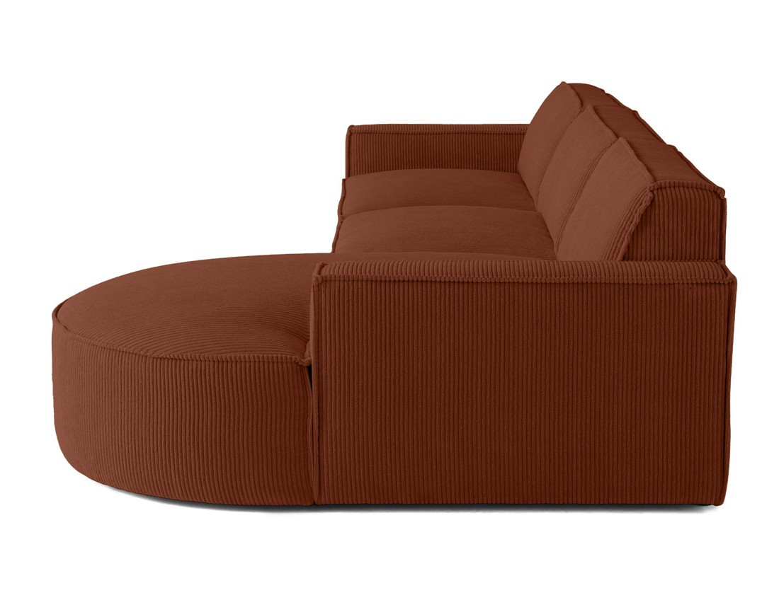 Canapé d'angle droit 5 places en velours côtelé Spiaggia