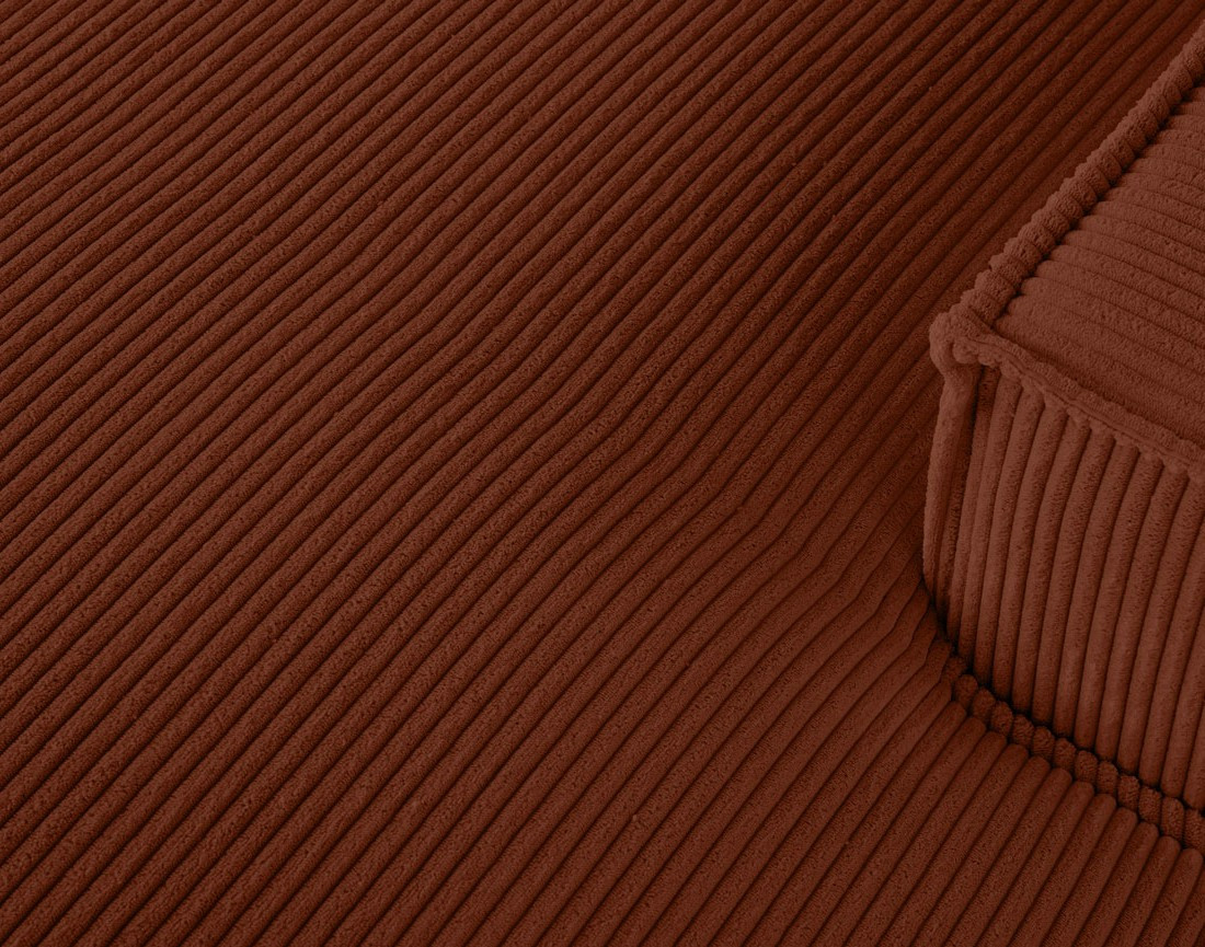 Canapé d'angle droit 5 places en velours côtelé Spiaggia